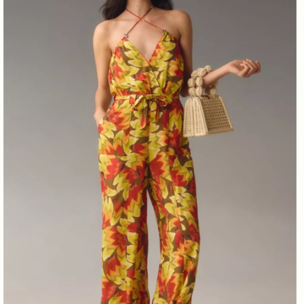 NWT FARM RIO x Anthropologie Fruit Print Jumpsuit SIZE M